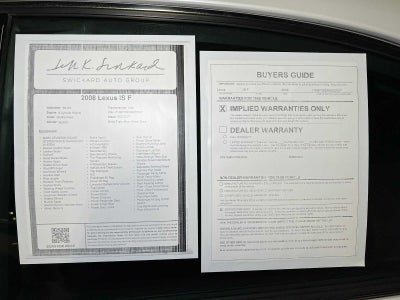 2008 Lexus IS F 4dr Sdn
