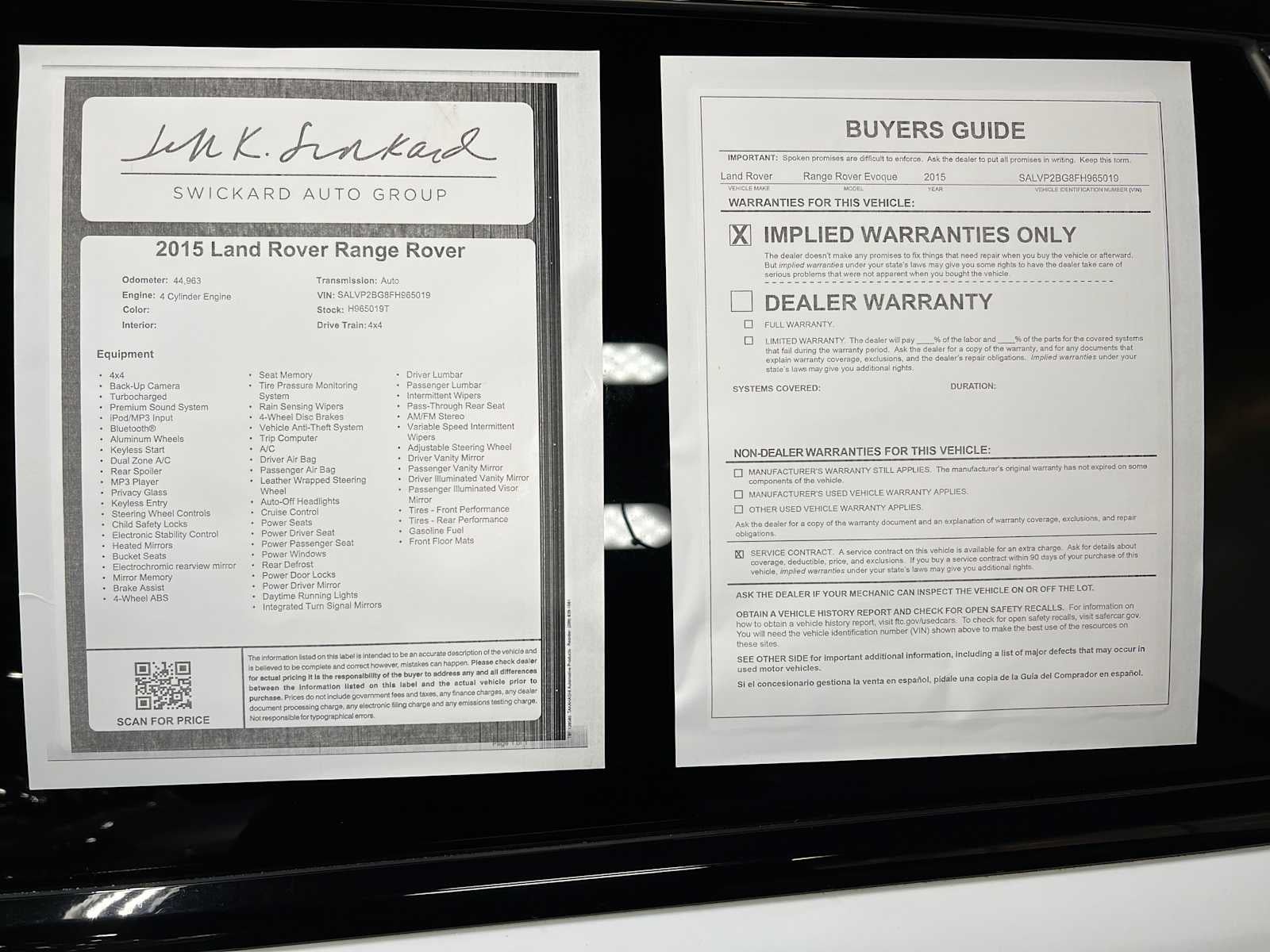 2015 Land Rover Range Rover Evoque Pure Plus