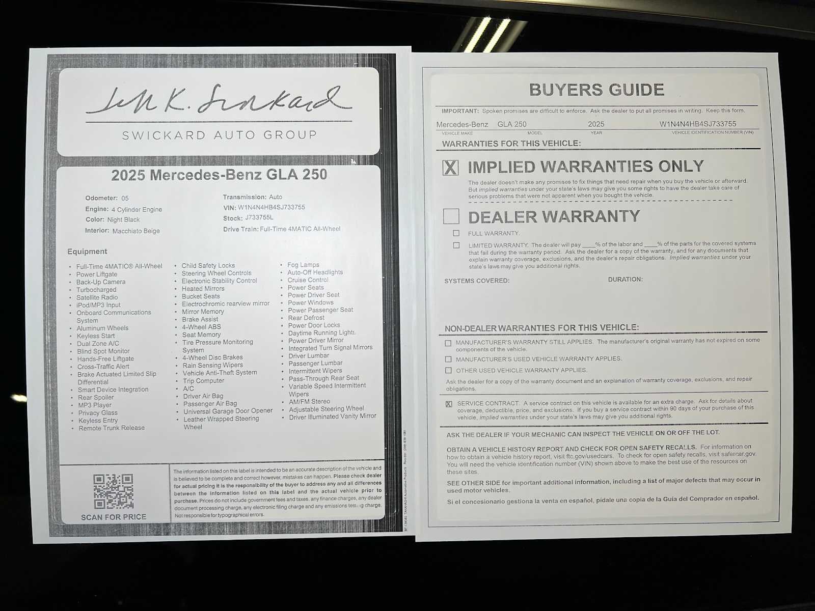 2025 Mercedes-Benz GLA GLA 250