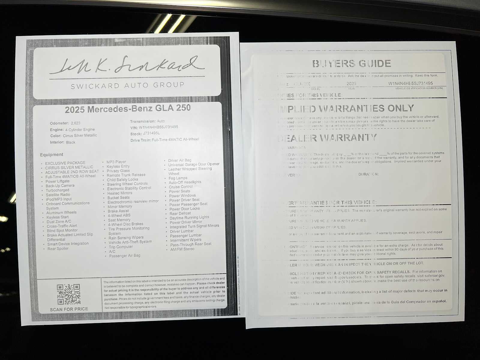 2025 Mercedes-Benz GLA GLA 250