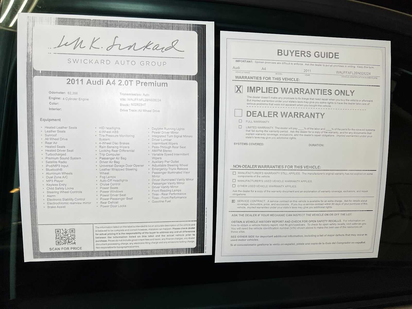 2011 Audi A4 2.0T Premium Plus