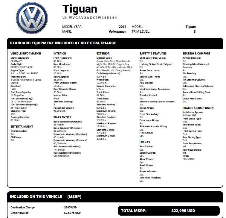 2014 Volkswagen Tiguan SE