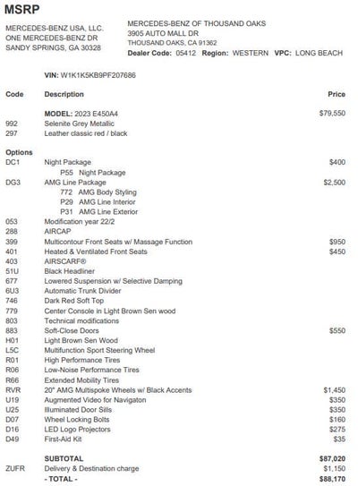 2023 Mercedes-Benz E-Class E 450