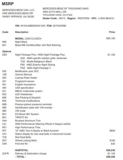 2025 Mercedes-Benz CLA AMG® CLA 35