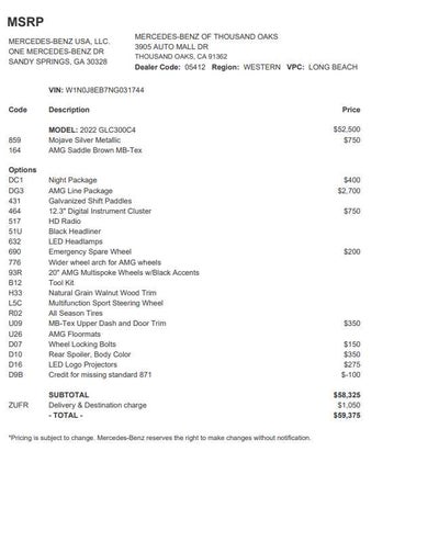 2022 Mercedes-Benz GLC 300 GLC 300