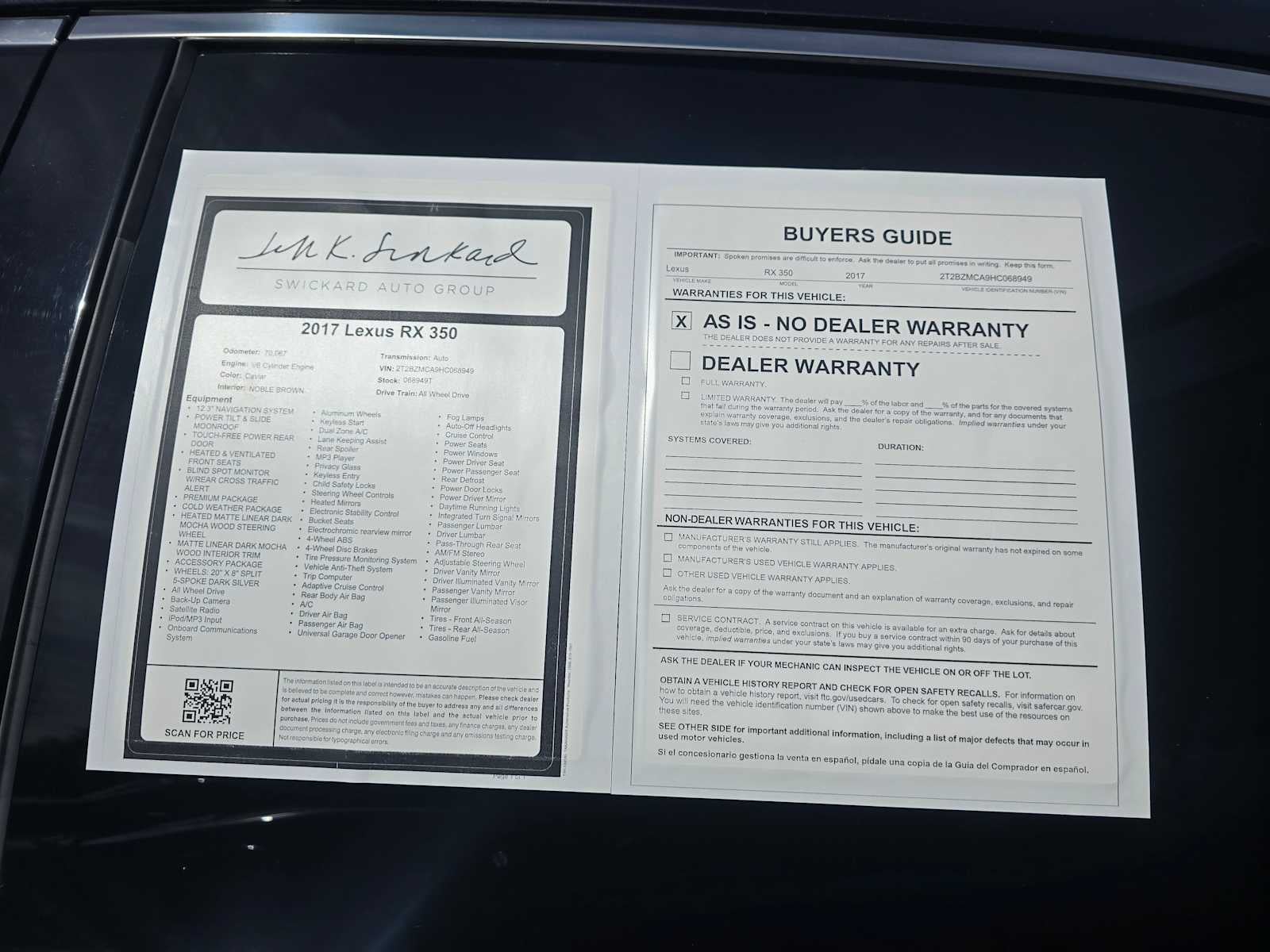 2017 Lexus RX RX 350 AWD