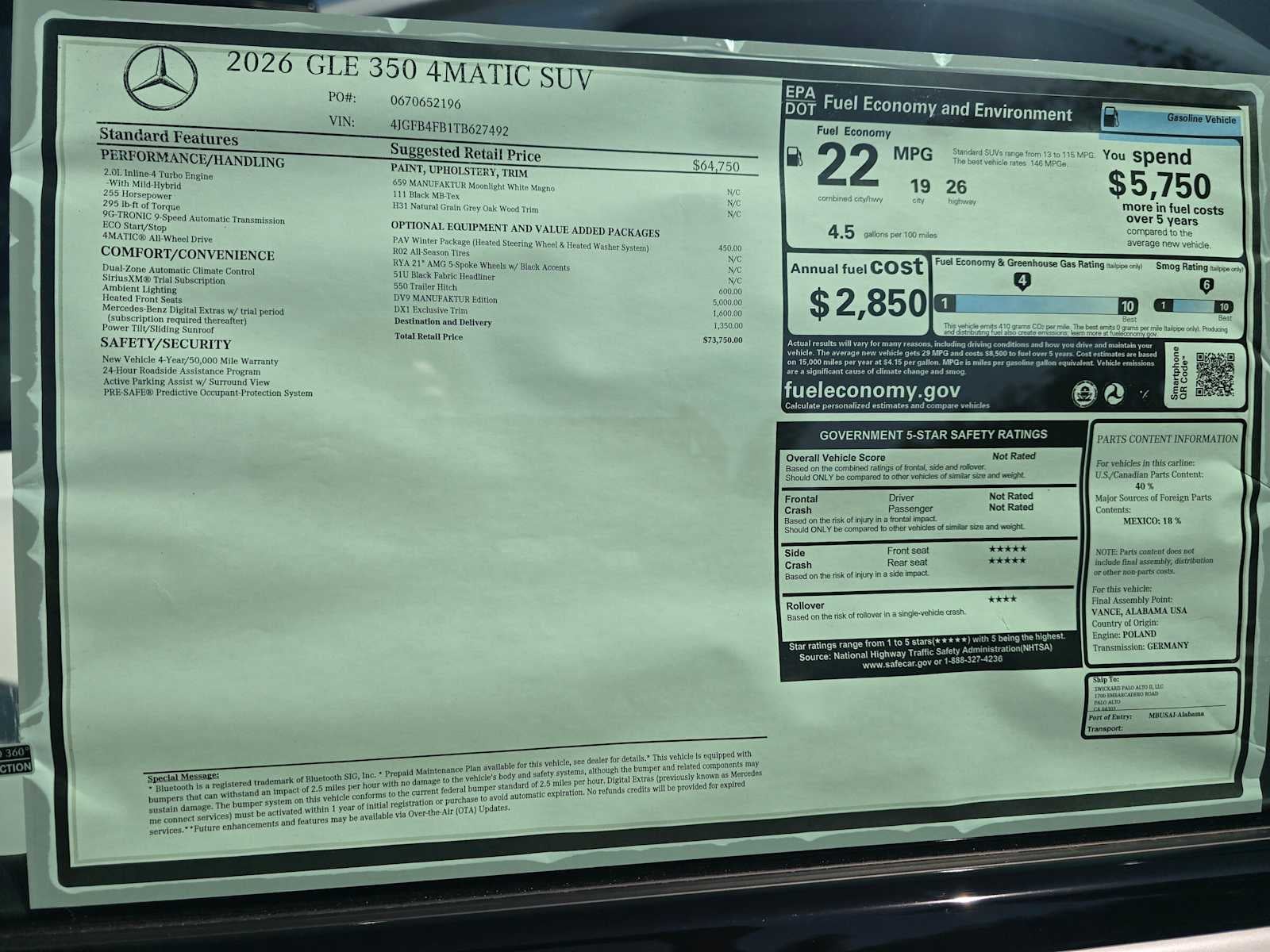 2026 Mercedes-Benz GLE 350 4MATIC® SUV