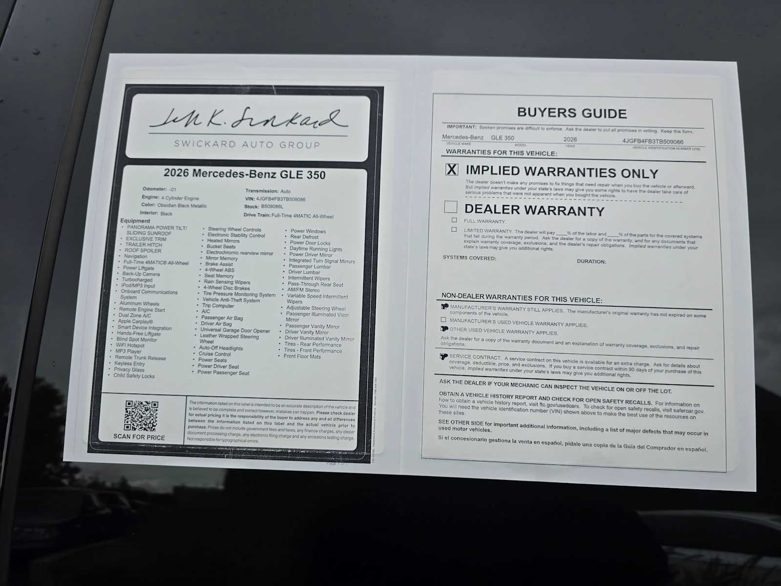 2026 Mercedes-Benz GLE 350 4MATIC® SUV