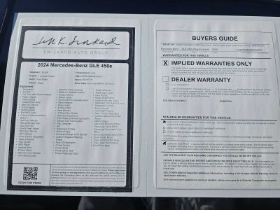 2024 Mercedes-Benz GLE 450e Plug-In Hybrid GLE 450e Plug-In Hybrid