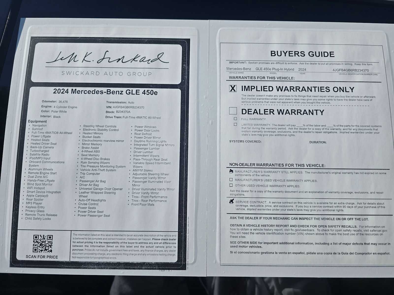 2024 Mercedes-Benz GLE 450e Plug-In Hybrid GLE 450e Plug-In Hybrid