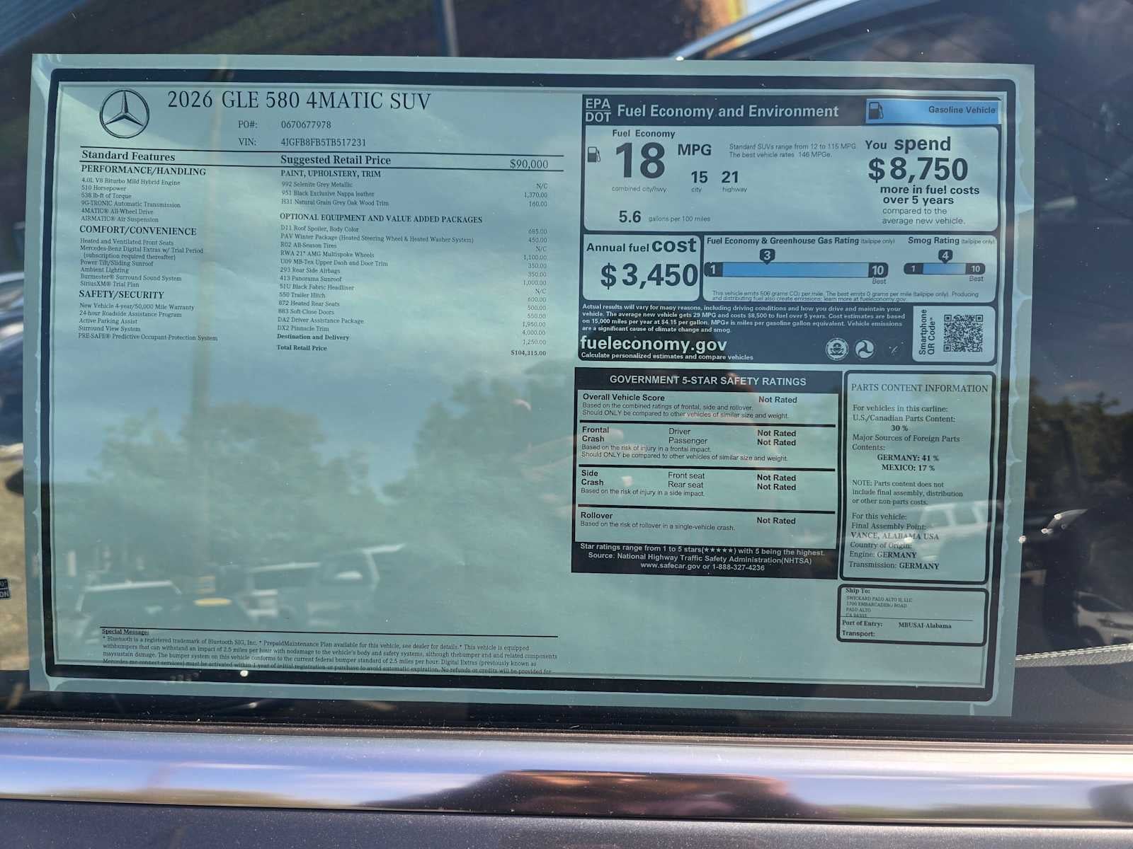 2026 Mercedes-Benz GLE 580 4MATIC® SUV