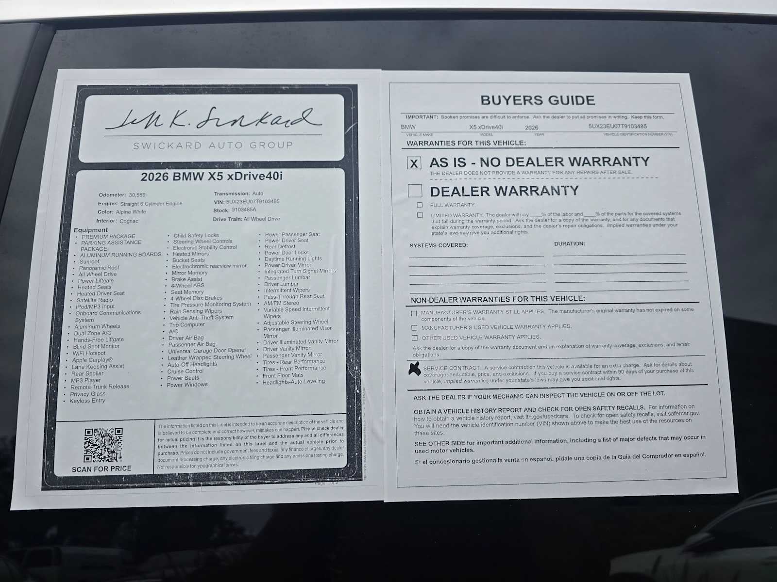 2026 BMW X5 xDrive40i xDrive40i