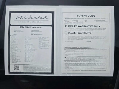 2024 BMW X3 sDrive30i sDrive30i
