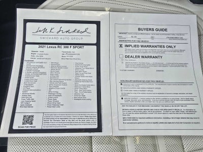2021 Lexus RC F SPORT