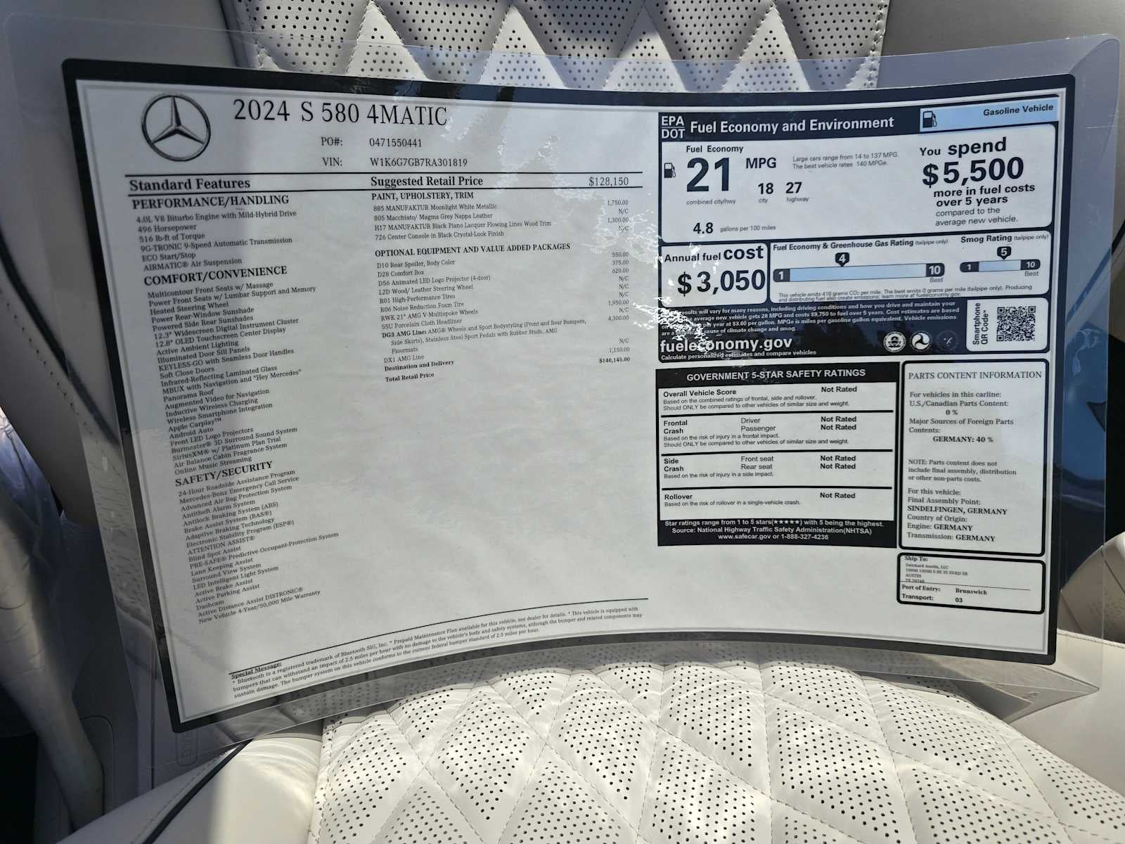 2024 Mercedes-Benz S 580 S 580