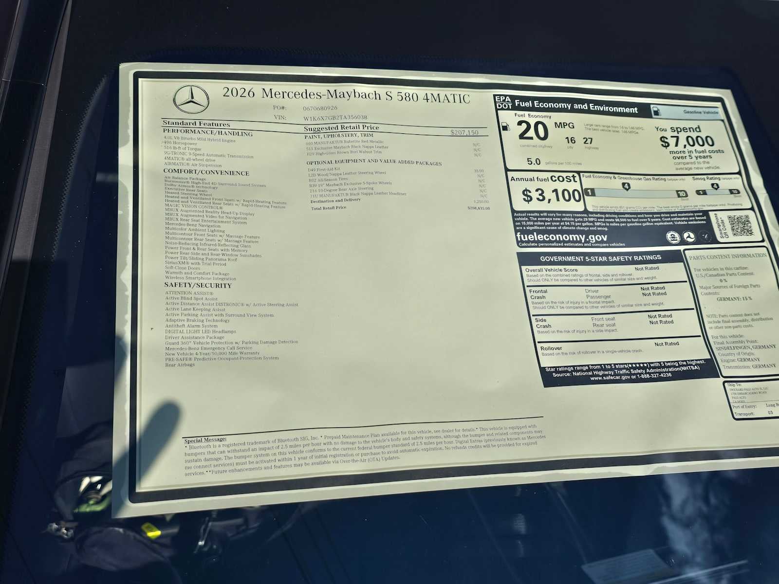 2026 Mercedes-Benz S-Class Maybach S 580