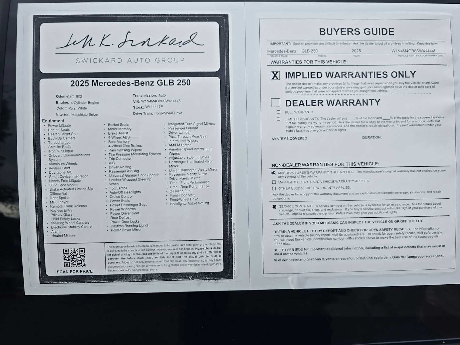 2025 Mercedes-Benz GLB GLB 250