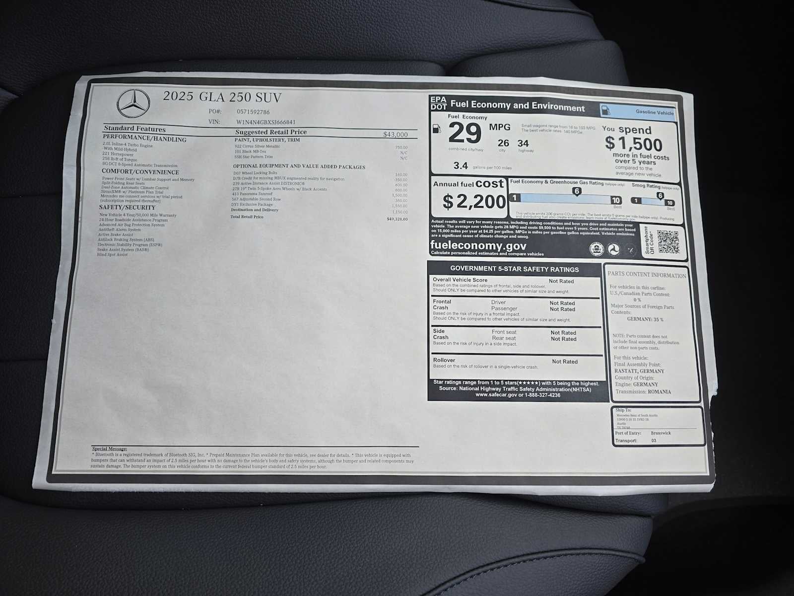 2025 Mercedes-Benz GLA GLA 250