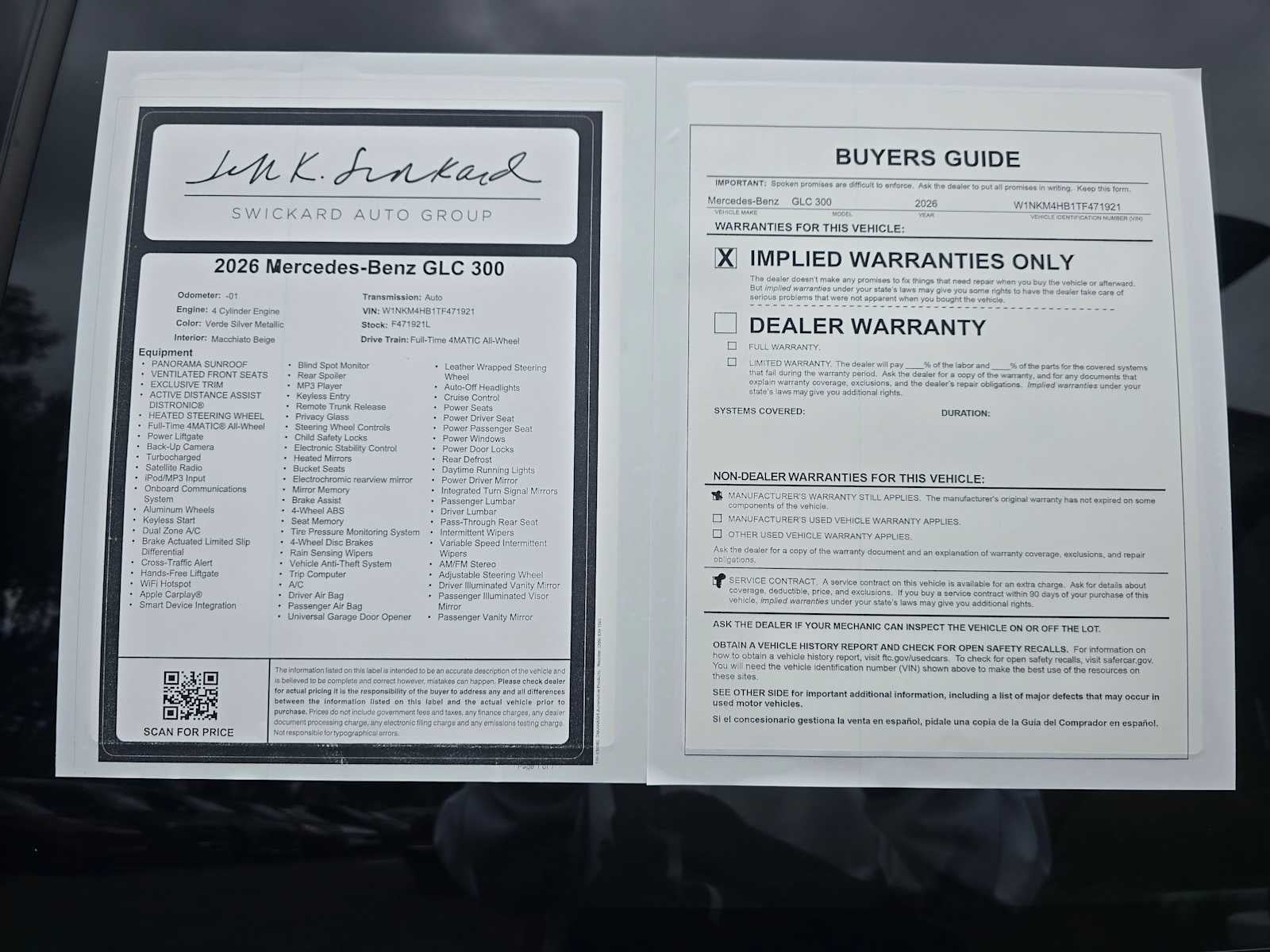 2026 Mercedes-Benz GLC 300 4MATIC® SUV