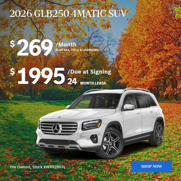 2026 GLB250 4MATIC SUV: $269/mo